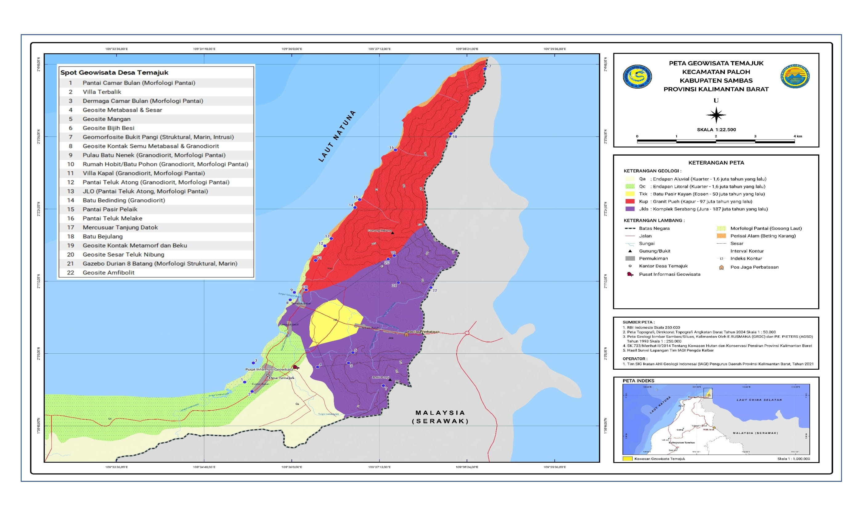 Peta Geowisata Temajuk Kecamatan Paloh Kabupaten Sambas Provinsi Kalimantan Barat